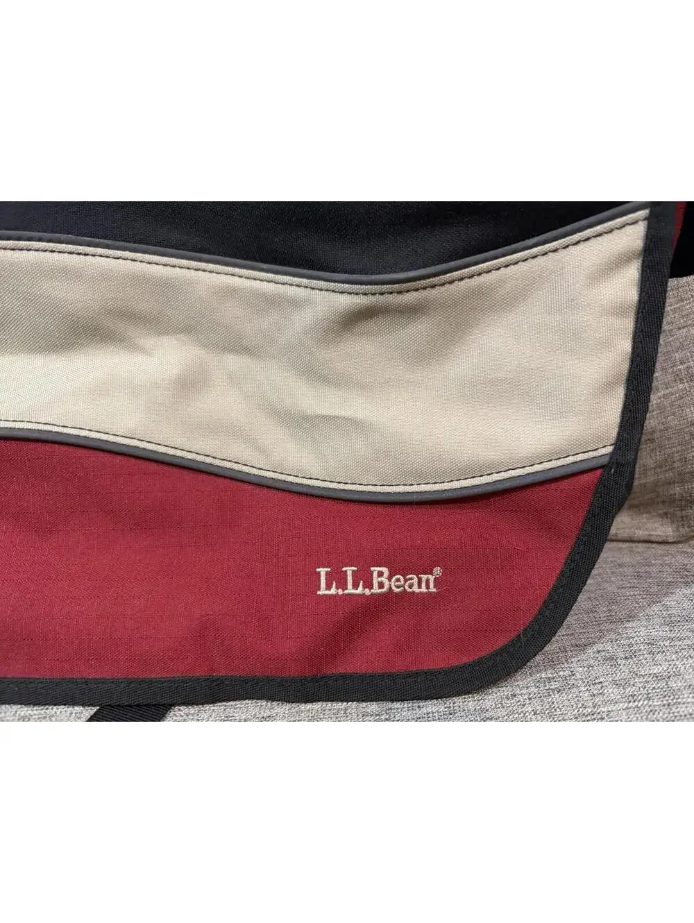 Vintage LL Bean Messenger Bag Color Block Pockets Adjustable Strap